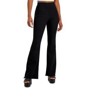 Tinseltown Juniors' High Rise Pull-on Flare-Leg Jeans - Black Wash Size 9